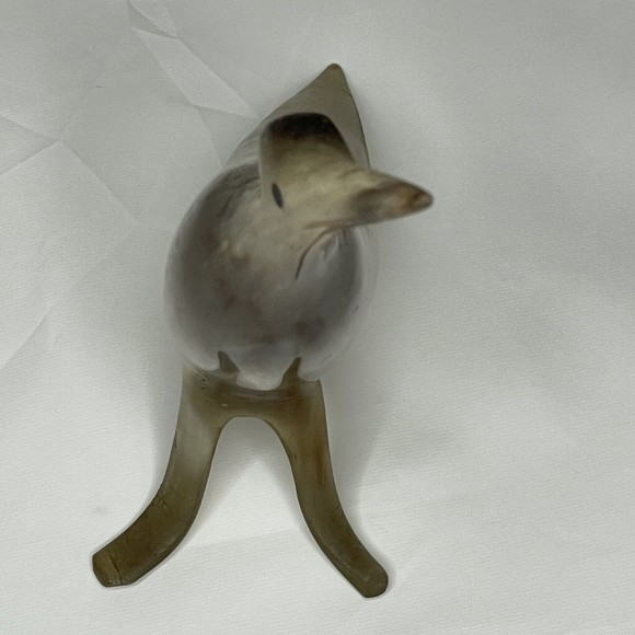 Hand Carved Hollow Horn Bird Standing Statue Figurine Sculpture Art Roadrunner - Picture 3 of 10